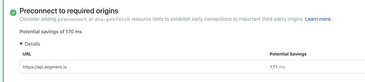 Estimated savings details shown in Lighthouse reports