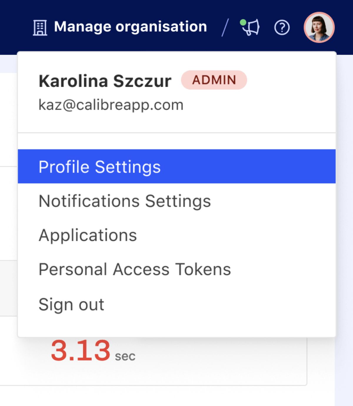 Profile Settings page where you can delete your personal account.
