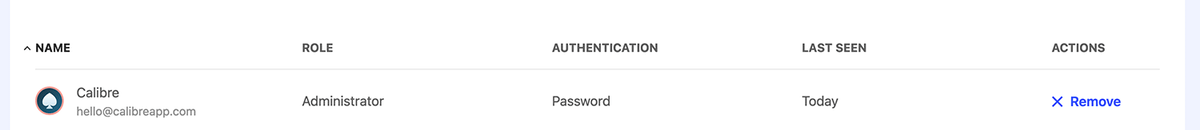 Click Remove to remove person's access to your organisation.