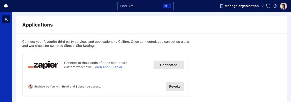 List of Zapier connections enabled by you