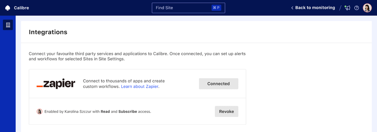 List of Zapier connections enabled for an organisation