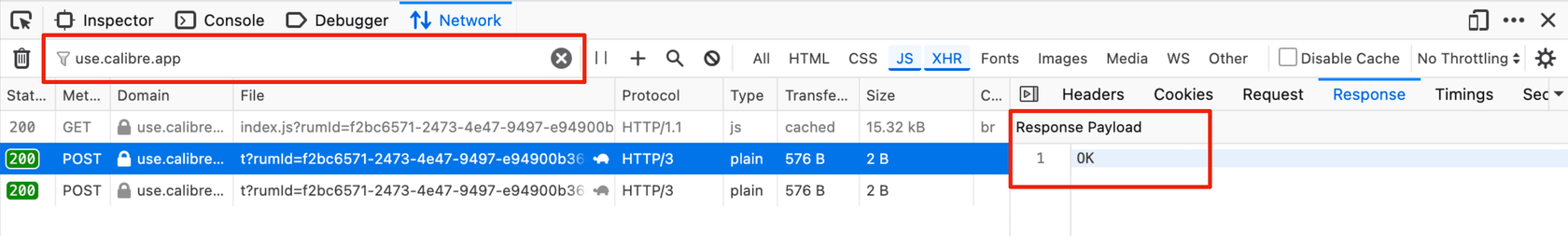 Verifying RUM installation in browser developer tools