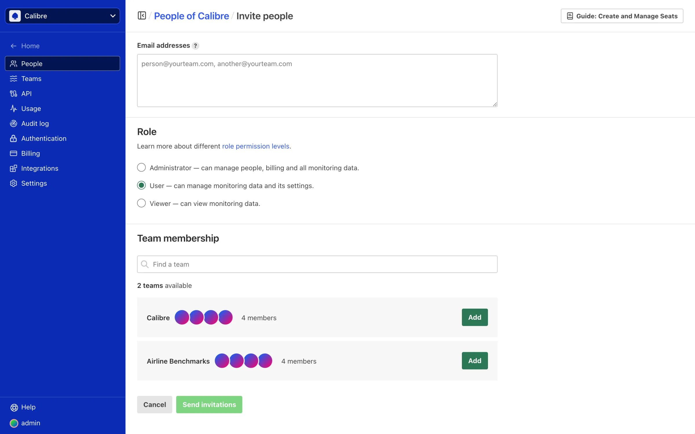 Invite people to your organisation.