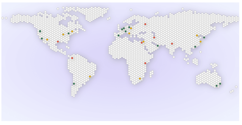 An early render of the map with cities highlighted